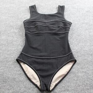 Karla Colletto Swimsuit Womens 8 Black One Piece Tank Perforated Beach Resort